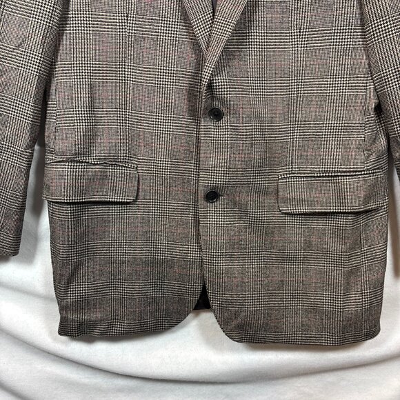 Brooks Brother Madision 1818 Mens Brown & Black  Plaid Blazer Suit Jacket 40R - Picture 3 of 16